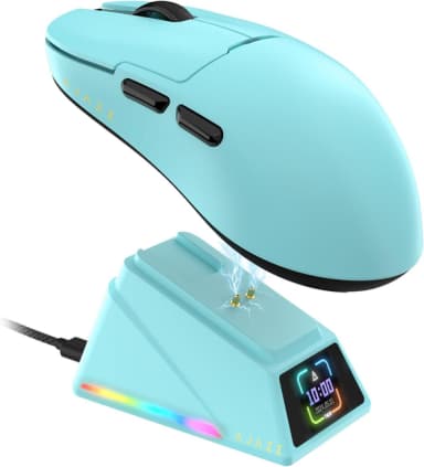 Ігрова Мишка AJAZZ AJ159 APEX Blue 2.4G/Bluetooth/Кабель Магнітна Зарядна Док-Станція З Екранчиком, PAW3950, 42K DPI, 56g. зображення товару